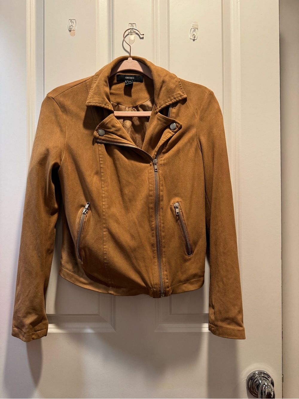 Forever 21 Brown Faux Suede Moto Jacket – Size S